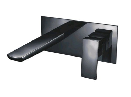 Wall mounted black - basin, mixer