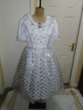 Fairy costume pantomime silver spots dress, medium size costume 39 bust