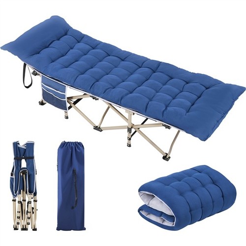 Folding camping cot - camping, w/mat