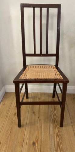 Vintage dark wood cane rattan - vintage,