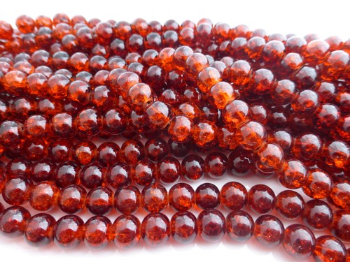 8mm crackle glass beads - 50,