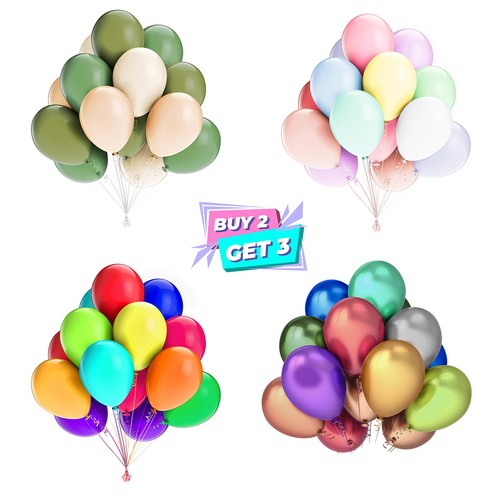 Pastel retro latex balloons - latex,