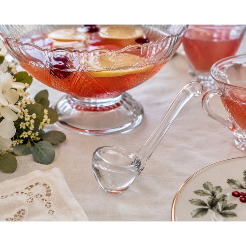 Vintage clear glass ladle - clear,
