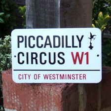 Enamel Sign Piccadilly Circus - City of Westminster London - 1980's Garnier Sign