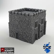 Norman Square Keep Scatter Terrain Tabletop Gaming DnD 3DPrint 32/28/20/15/10mm