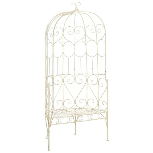 Metal garden arbour - garden, bench