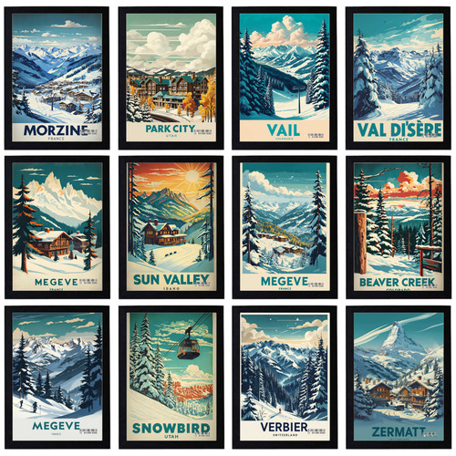 Vintage ski resorts - resorts, travel