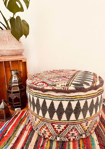 Large pouffe round - pouffe, multi