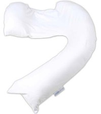 Dreamgenii White Cotton Jersey Pregnancy Support & Feeding Pillow Baby NEW