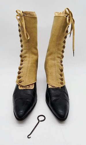 Leather high boots spats - high,