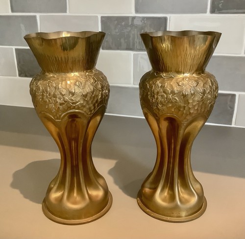 Pair ww1 art nouveau brass - ww1,