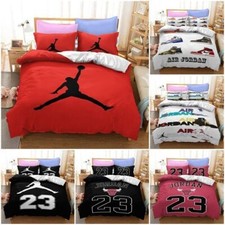 2024 Air Bulls 23 Duvet Cover Bedding Set Pillowcase UK Single Double Bed Size