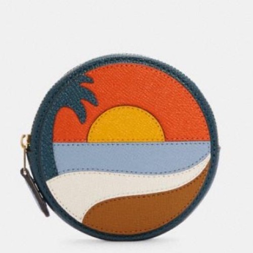 Coach circle coin case - coin, beach
