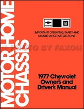 1977 Chevrolet Engine Home Chassis Owners Manual Chevy P30 Camper Driving