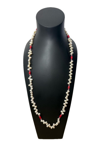 Baroque pearl and - coral, bead
