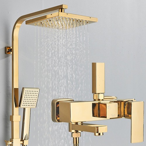 Gold bathroom exposed shower - gold,