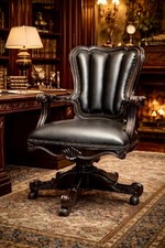 Mahogany desk office - office, chair