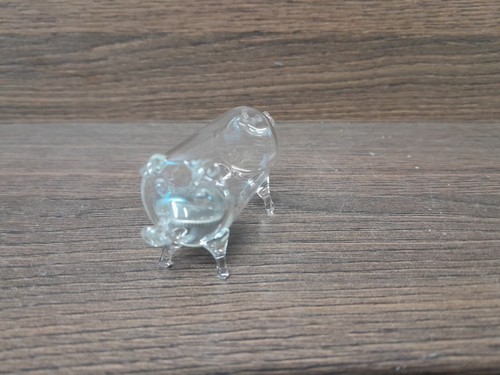 Glass pig ornament with - glass, 5p