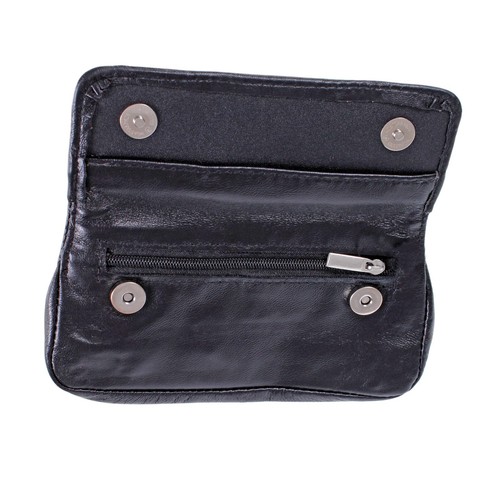 Leather tobacco pouch black - leather,