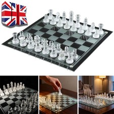 GLASS BOARD TRADITIONAL CHESS