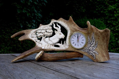Fallow deer antler clock - fallow,
