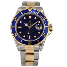 Rolex Submariner 16613 Steel & Gold Watch 40mm Case Blue Dial With 16.5cm Strap