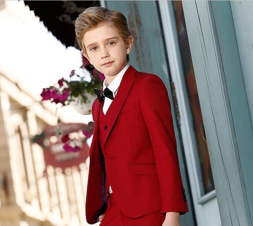 Boy suit red pcs - suit,