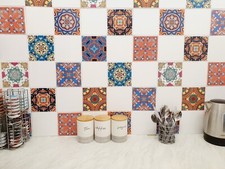 Mosaic Tile Stickers Transfers For 100mm x 100mm & 4" 4 inch  Kitchen Tiles GT19