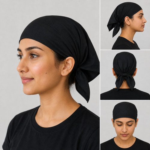 Black sikh rumal head - black,