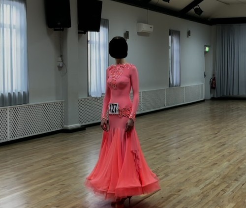 Beautiful coral ballroom dress - coral,