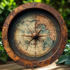 Wooden Nautical Compass Wall
