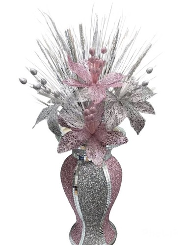 Crushed diamonds pink silver - diamonds,