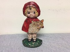 Antique Cast Iron Little Red Riding Hood Doorstop