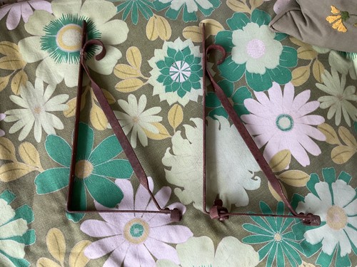 Pair vintage wrought - pair, iron