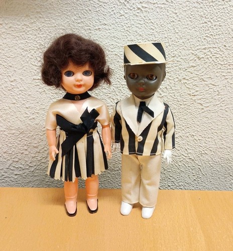 Pair vintage rosebud dolls - pair,