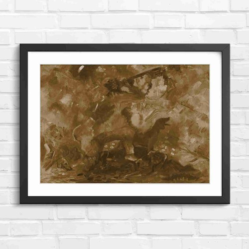 Impressionist hunting scene - impressionist,