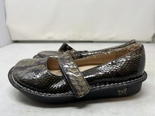 Alegria Feliz Size 36 Green Mary Jane Python Print Leather Shoes FEL-714