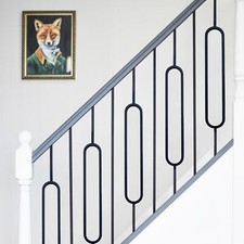 Set of Two Metal Stair Spindles - Pattern 16 - with Adjustable Rake Brackets