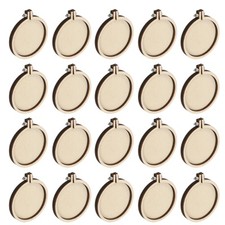 20Pcs Mini Embroidery Hoop 2.2" x 2" Tiny Round Cross Stitch Hoops Wood Circle