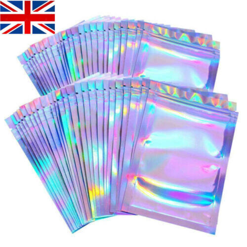 100pcs holographic rainbow zip - rainbow,