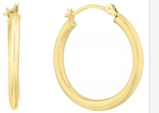 H Samuel 9ct Yellow Gold 15mm Round Hoop Earrings - New In Box 