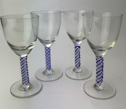Blue twisted stem sherry - blue, /