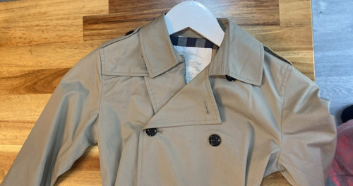 Burberry beige long trench - long,