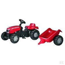 RollyKid Massey Ferguson With Trailer Kids Pedal Tractor Children's 