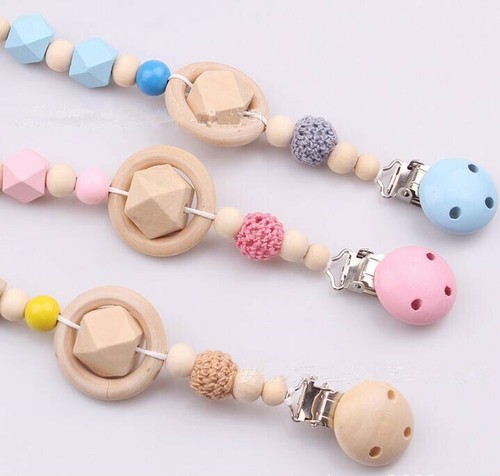 Wooden baby pacifier chain - pacifier,