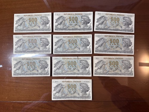 Lot banknotes lire 500 - of,