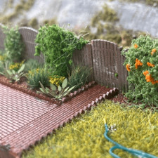 BRICK GARDEN PATH&YARD WITH EDGING LASER CUT OO GAUGE & 1:76 MODEL RAIL-LX556-OO