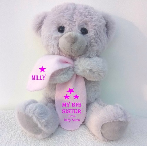 Personalised grey teddy - personalised,