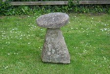 old vintage stone mushroom granite staddle stone