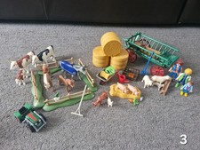 Playmobil Farm country bundle- animals pigs cows sheep horse cart figures hay